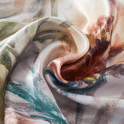 Satin Bettwäsche Set 135x200 Blumen Floral Deluxe