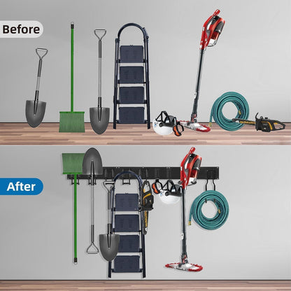 Werkzeughalterung 244cm mit 18 Haken & S-Haken für Garage