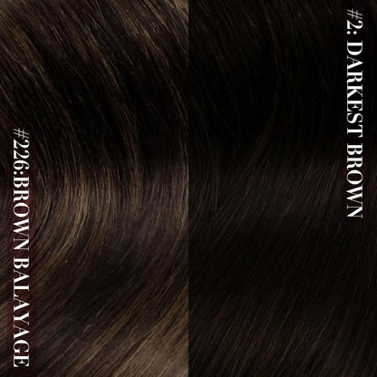 Echthaar Nano Extensions Ombre Dunkelbraun 60cm