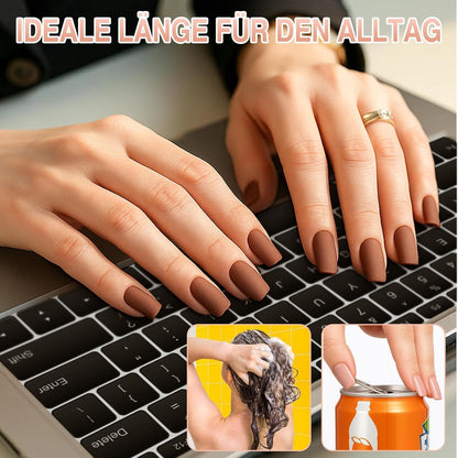 240pcs Oval Kurz Falsche Nägel Set – Acryl Nagelspitzen für DIY Maniküre