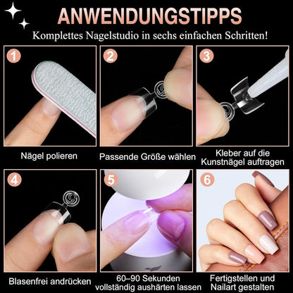 240pcs Oval Kurz Falsche Nägel Set – Acryl Nagelspitzen für DIY Maniküre