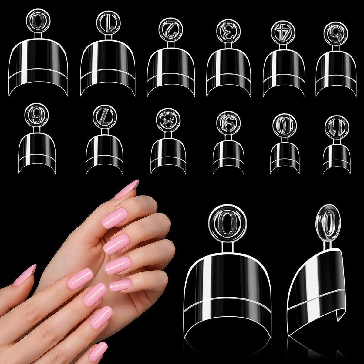 240pcs Oval Kurz Falsche Nägel Set – Acryl Nagelspitzen für DIY Maniküre