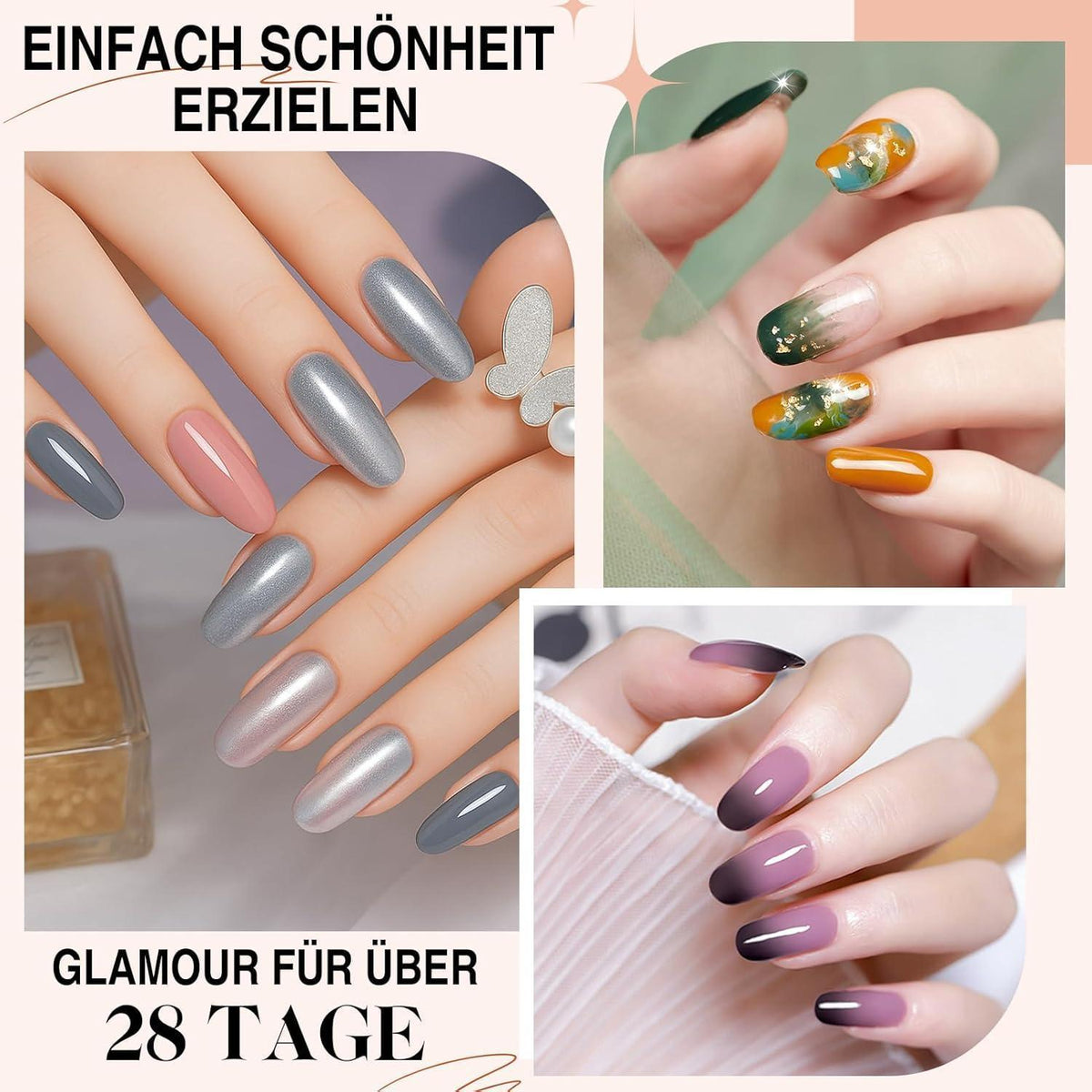 240pcs Oval Kurz Falsche Nägel Set – Acryl Nagelspitzen für DIY Maniküre