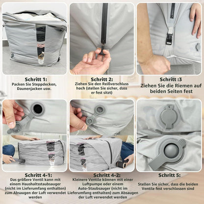 Extra Große Vakuumbeutel für Kleidung & Bettwäsche – 2er Set