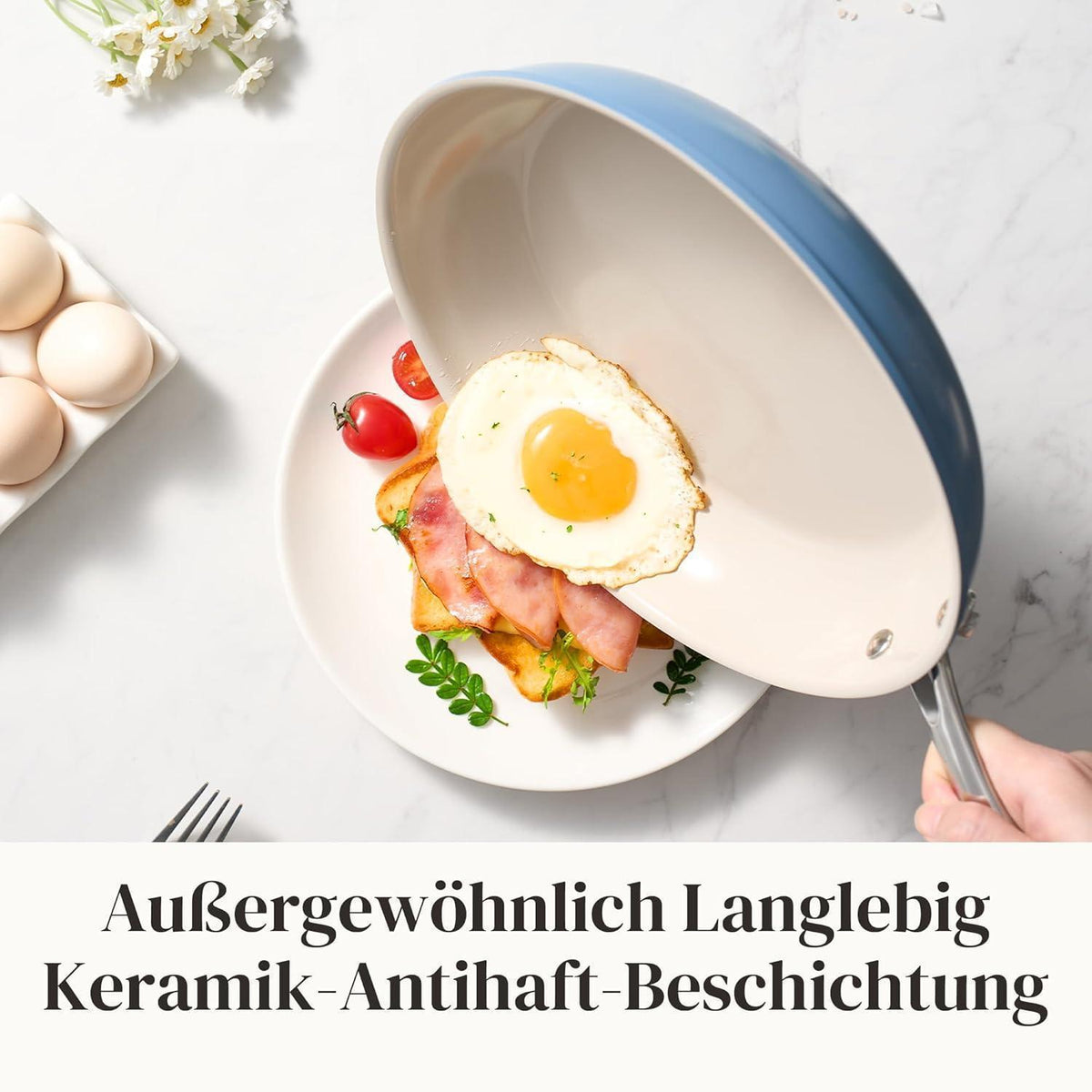 6-teiliges Keramik Pfannenset mit Deckel – Antihaft & Induktionsgeeignet