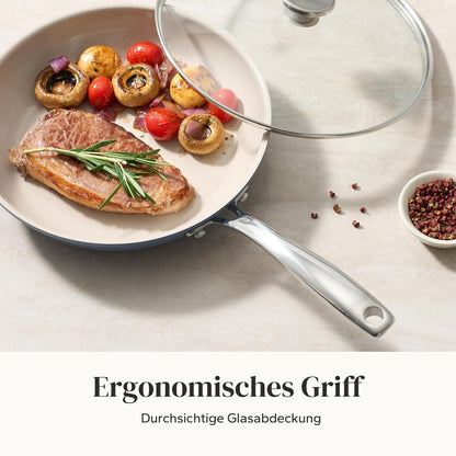 6-teiliges Keramik Pfannenset mit Deckel – Antihaft & Induktionsgeeignet