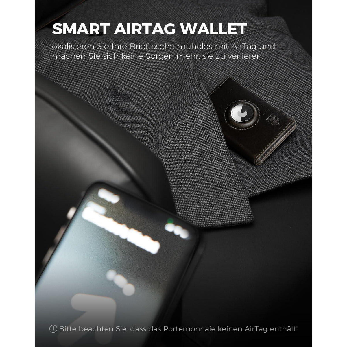 Geldbörse Herren mit AirTag Fach & XL Münzfach – RFID Schutz