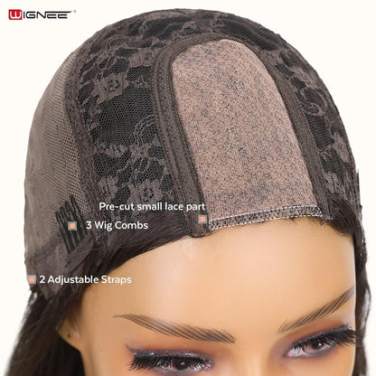 Lange Wellige Perücke mit Pony – Dunkelbraun, 66 cm