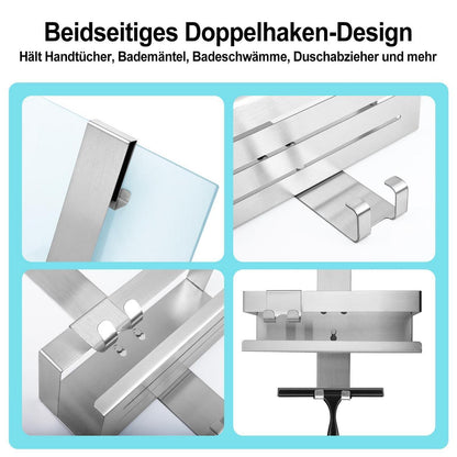 Hänge-Duschablage Edelstahl Silber – Einfache Montage & Haken
