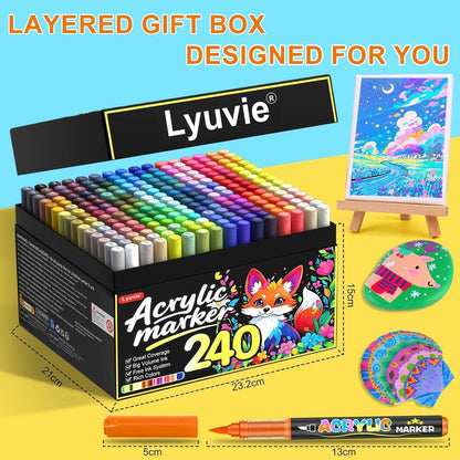 Acrylstifte Set 240 Farben – Wasserfest für Stein, Holz & mehr