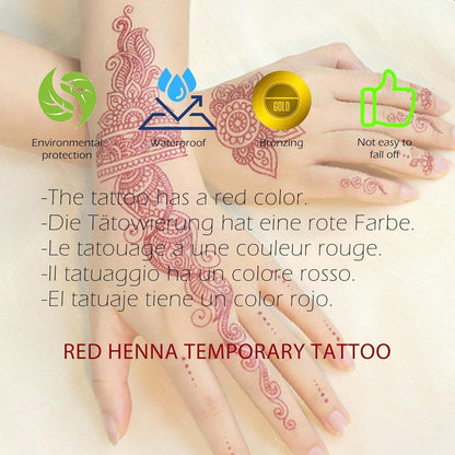 Temporäre Tattoos Deluxe Set Braun – 10 Blätter Festival & Party