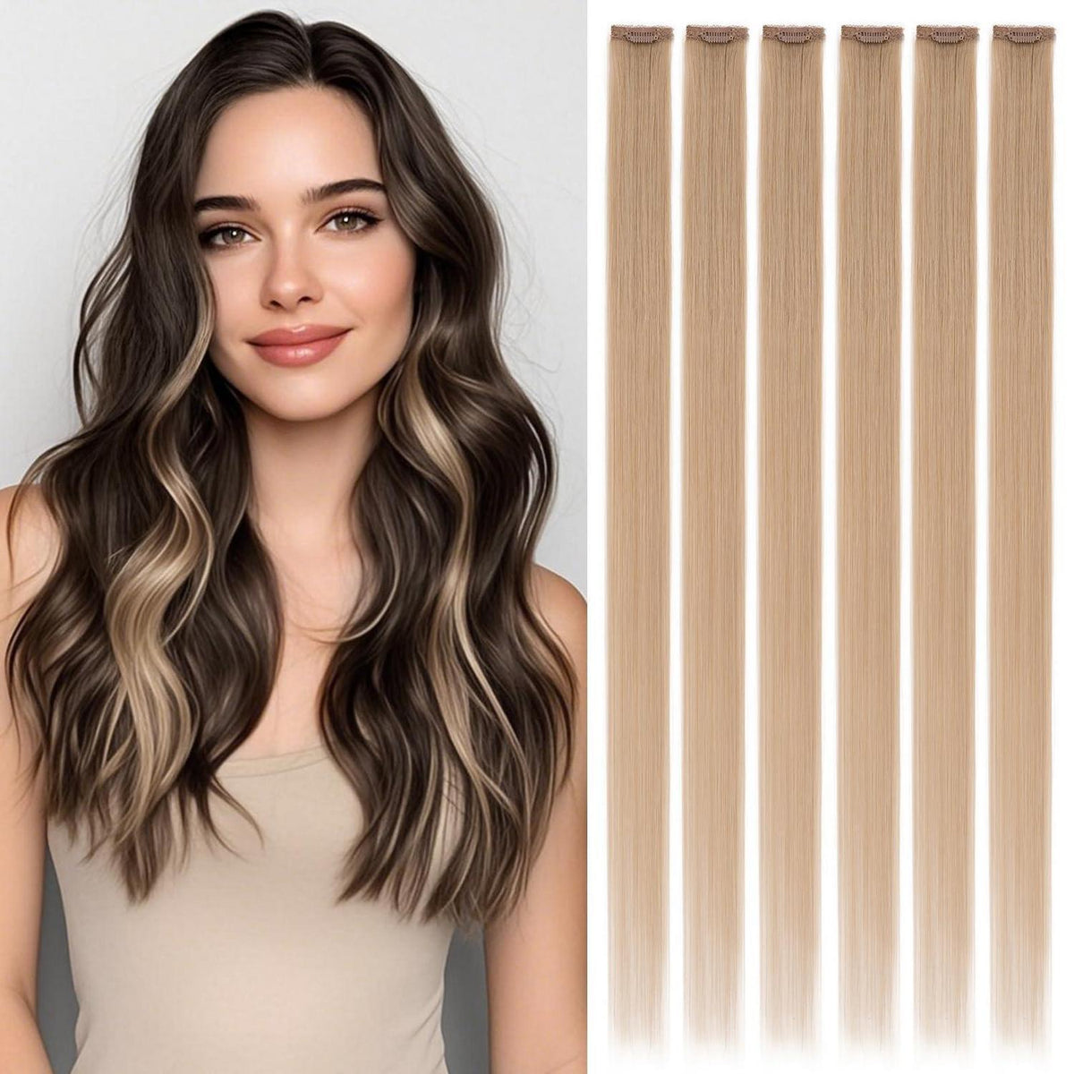 Blond Echthaar Clip-in Extensions 25cm – 6 Strähnen #27