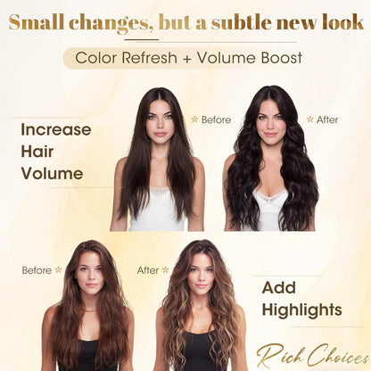 Clip-in Haarverlängerung Echthaar 30cm Balayage Blond
