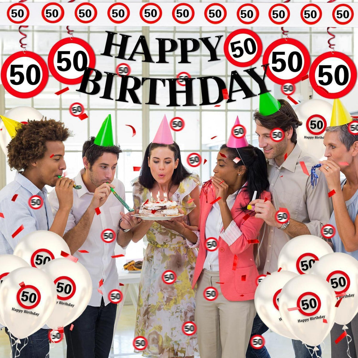 75. Geburtstag Deko Verkehrszeichen Set | Partydeko für Männer & Frauen