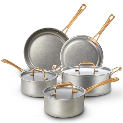 Edelstahl Topfset 8-teilig Induktion | Vintage Kochtopf & Pfannen Set