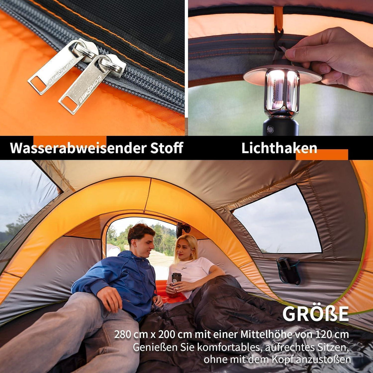Wurfzelt 4-6 Personen wasserdicht mit guter Belüftung