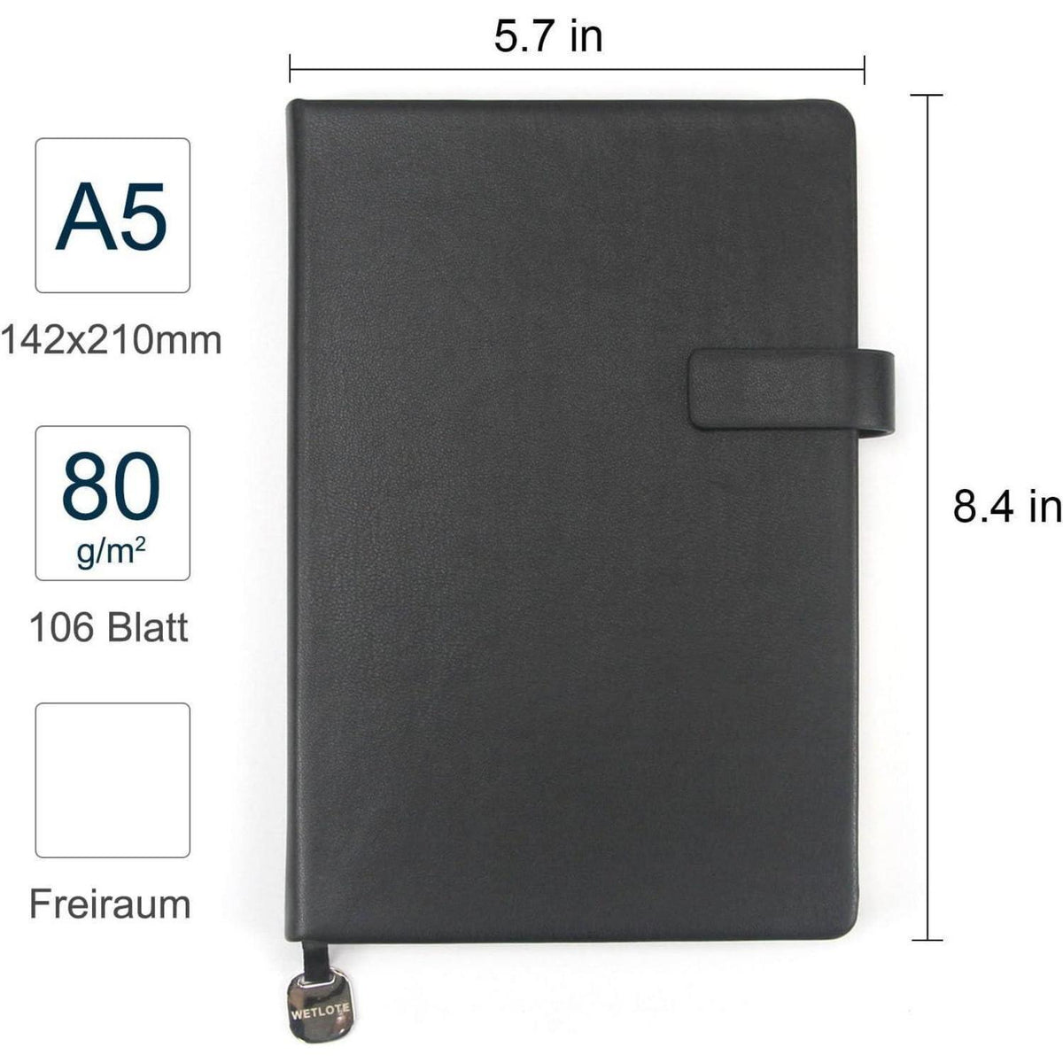 A5 Hardcover Notizbuch mit Verschlussband – Geschenkbox