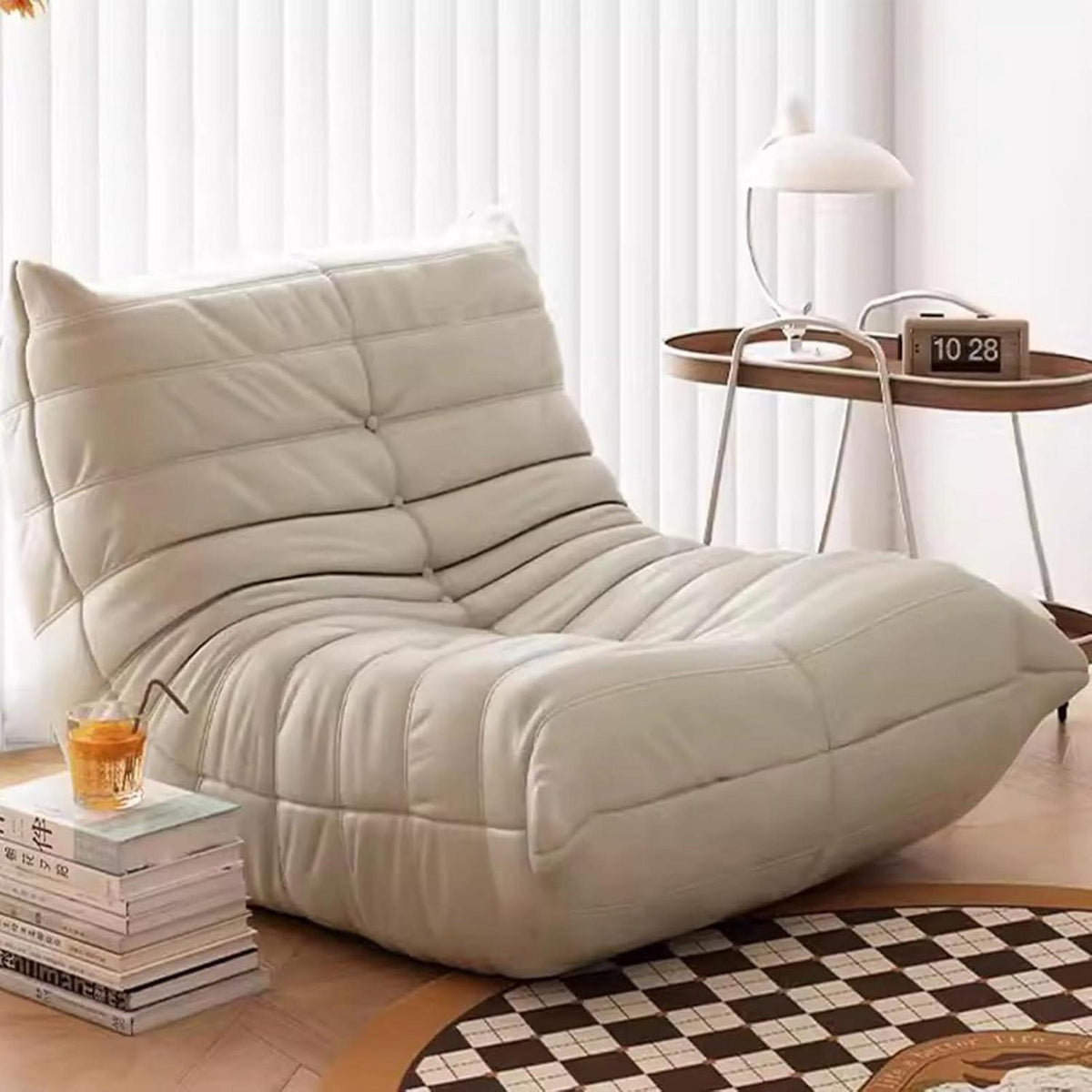 Bodensofa Togo Kaminsessel – Bequemer Lazy Sessel Weiß