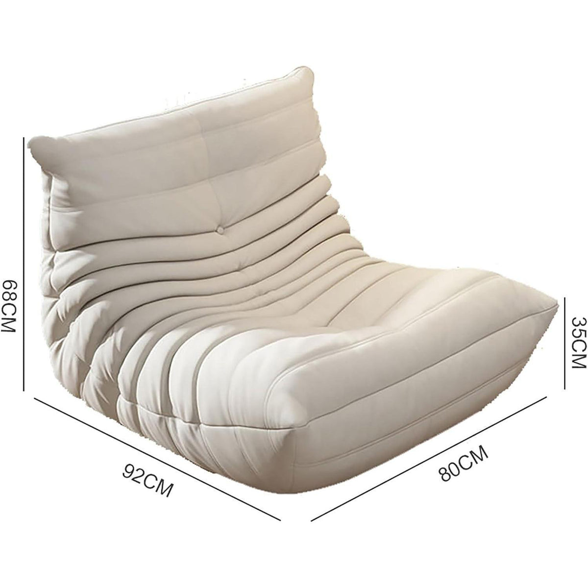 Bodensofa Togo Kaminsessel – Bequemer Lazy Sessel Weiß