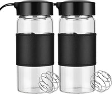 Shaker Glas mit Sieb und Mischball für Proteinshakes