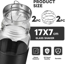 16oz BPA-freies Glas Shaker mit integriertem Sieb, Mischball