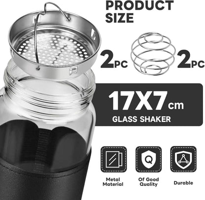 16oz BPA-freies Glas Shaker mit integriertem Sieb, Mischball