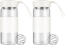 Shaker Glas 16oz BPA-freies mit Sieb 304SS Mischball (Weiß 2er