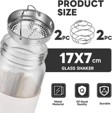 16oz BPA-freies Glas Shaker mit Sieb, Mischball - Weiß (2er