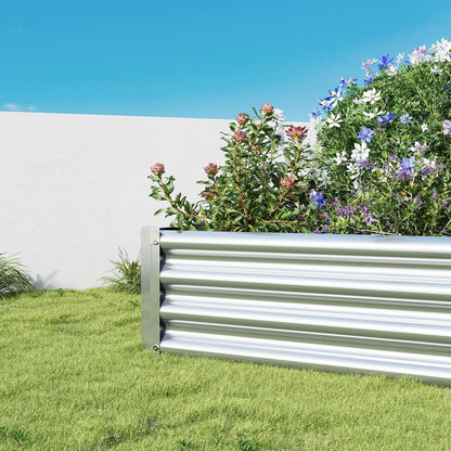 Hochbeet Metall verzinkt 232x113x30 cm Silber