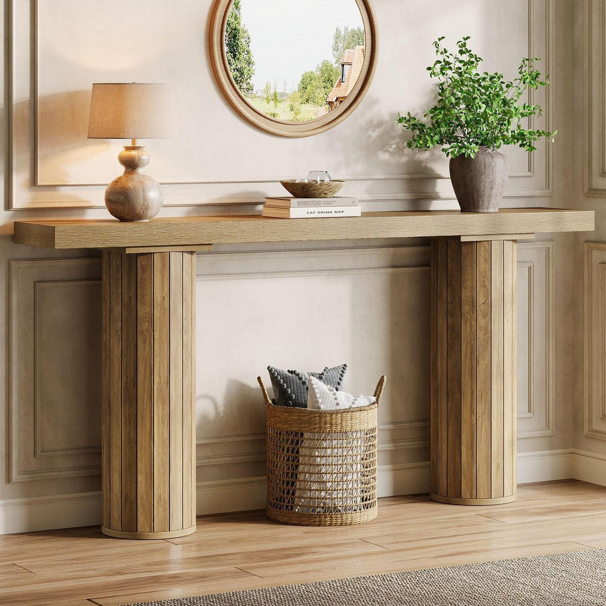 Extra Langer Konsolentisch 160 cm – Holz Farmhouse Stil