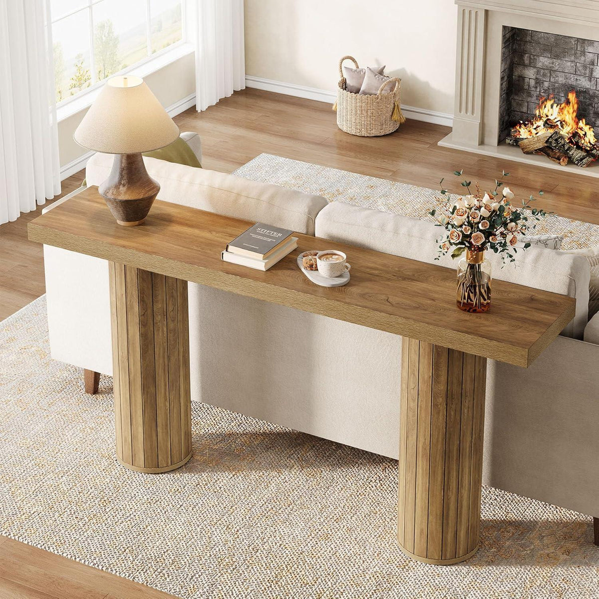 Extra Langer Konsolentisch 160 cm – Holz Farmhouse Stil