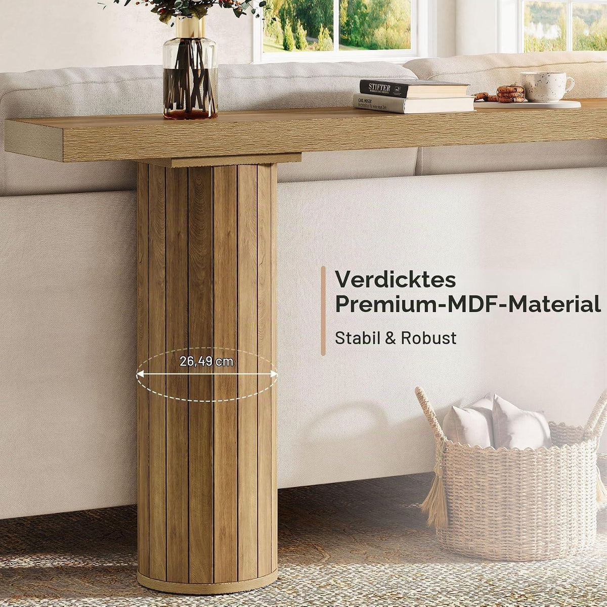 Extra Langer Konsolentisch 160 cm – Holz Farmhouse Stil