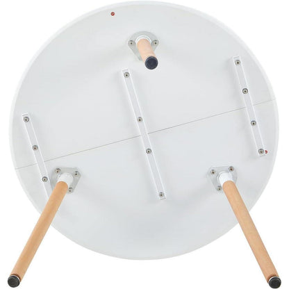 Runder Küchentisch mit 4 Esszimmerstühlen – Weiß & Rot
