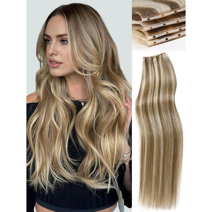 Remy Echthaar Extensions 51 cm Ombre Blond – 2er Pack mit Micro Beads