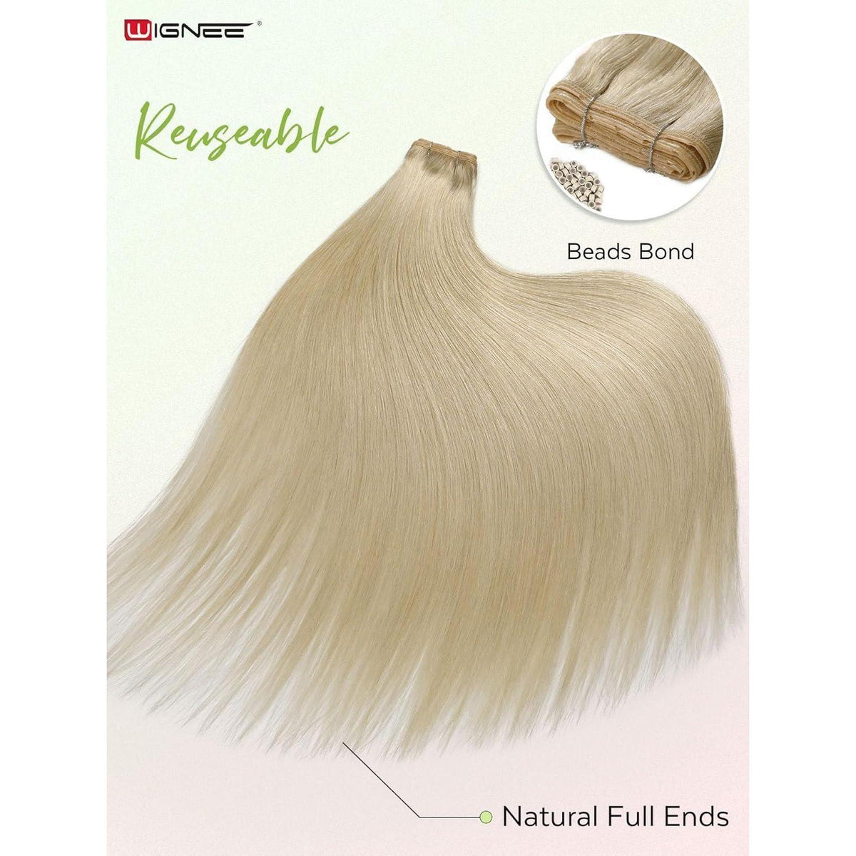 Blond Echthaar Extensions 51cm (20 Zoll) Double Weft