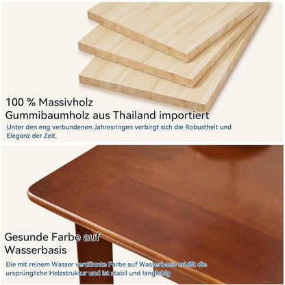 Massivholz Schreibtisch mit Schubladen und Kleiderstange, Rustikales Braun