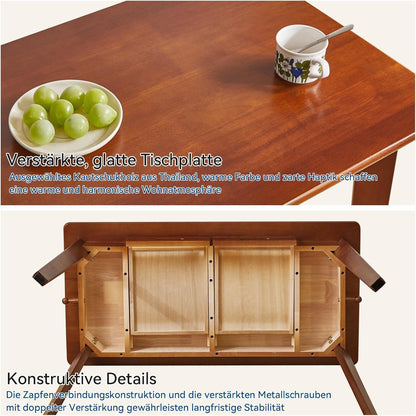 Massivholz Schreibtisch mit Schubladen und Kleiderstange, Rustikales Braun