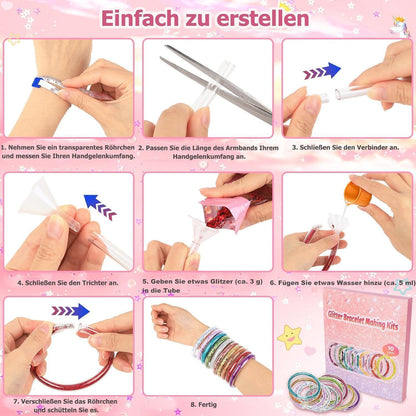 DIY Glitzerarmband-Bastelset für Mädchen ab 6 Jahren