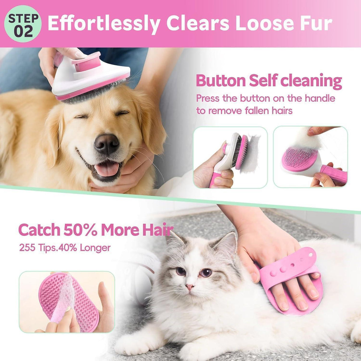 10-teiliges Fellpflegeset für Hunde & Katzen