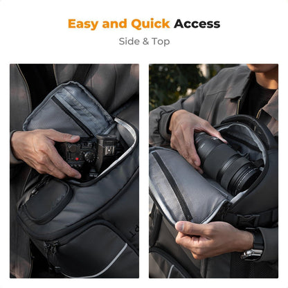 Kamerarucksack wasserdicht 25L mit Laptopfach und Stativhalterung