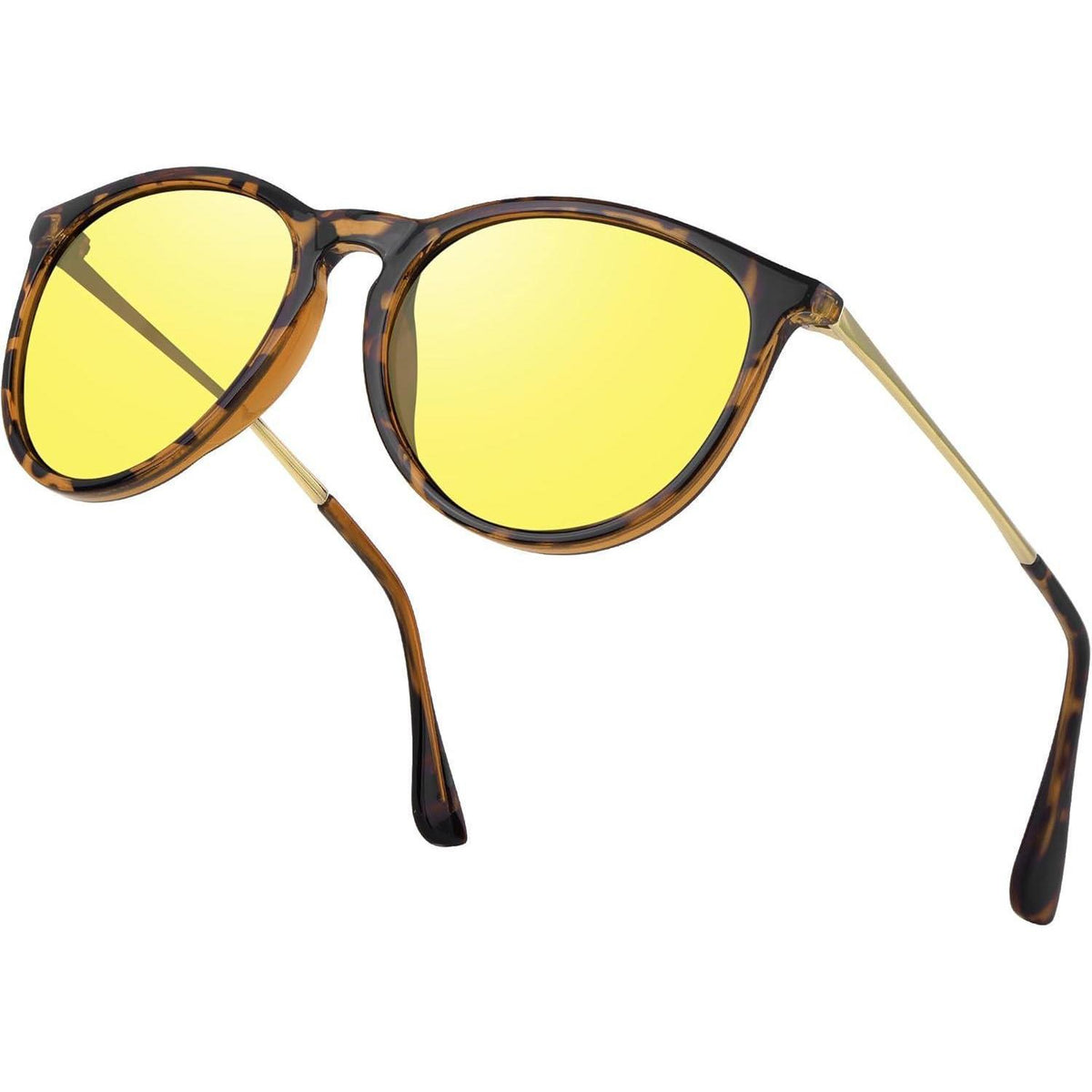 Polarisierte Damen Sonnenbrille Cateye Retro UV400 Schutz Gelb
