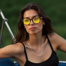 Polarisierte Damen Sonnenbrille Cateye Retro UV400 Schutz Gelb