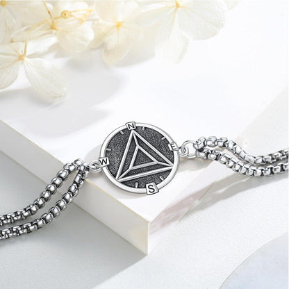 925 Sterling Silber Santa Muerte Armband für Herren – AA Abstinenz Schmuck