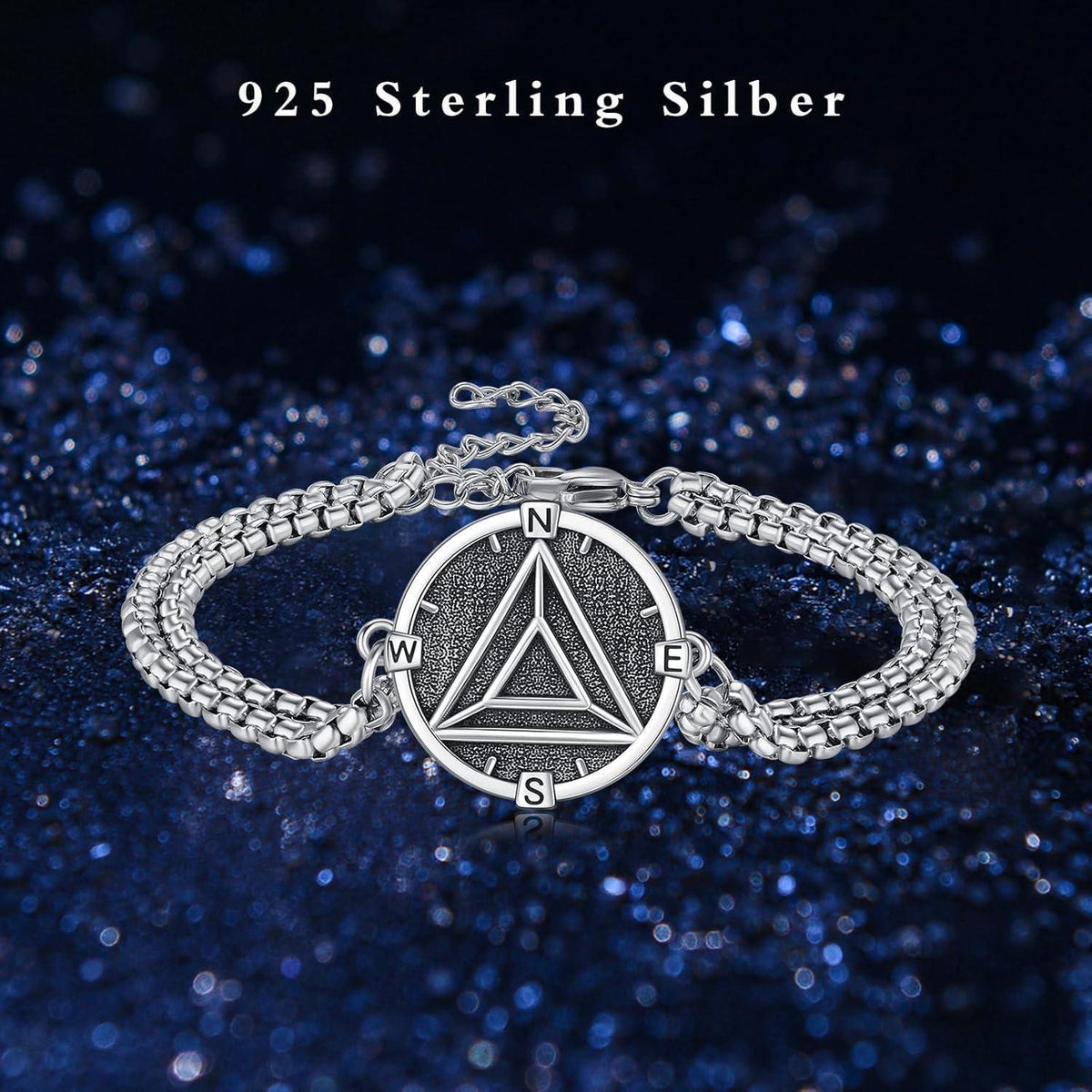 925 Sterling Silber Santa Muerte Armband für Herren – AA Abstinenz Schmuck