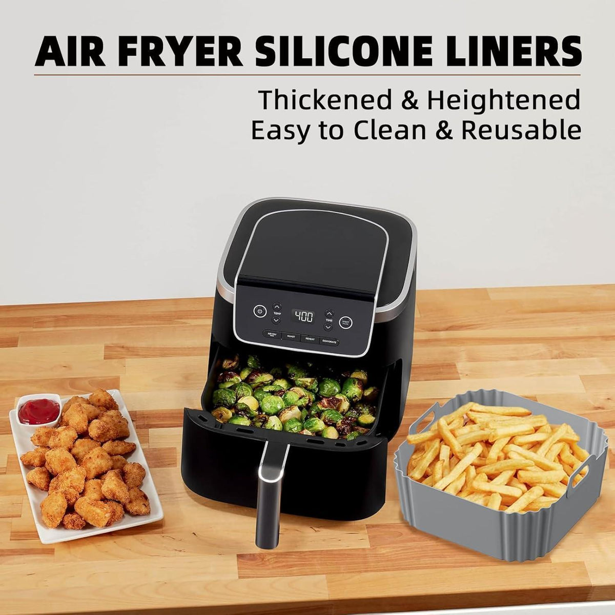 Silikonform für Heißluftfritteuse – 2er Set, 8cm hoch