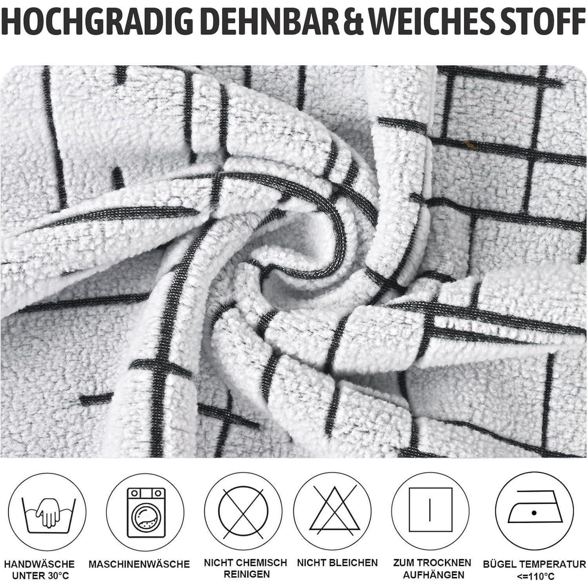 Stretch Stuhlhussen 6er Set Jacquard – Universal Bezug für Stühle