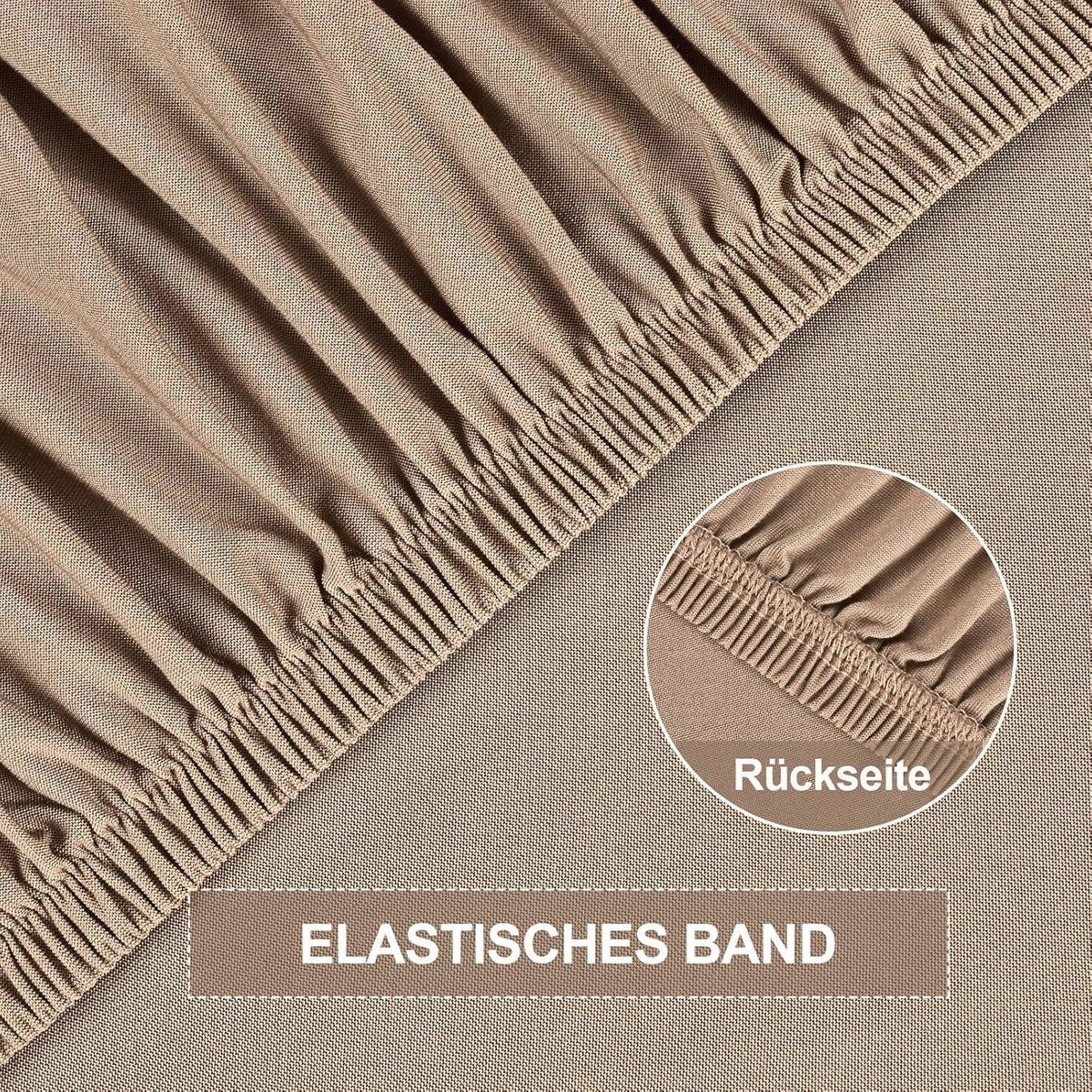 Stretch Stuhlhussen 6er Set – Sesselbezug Kamel