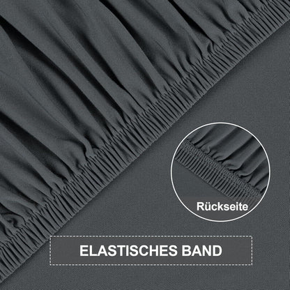 Stretch Stuhlhussen Set Grau – Abnehmbar & Waschbar