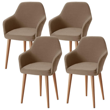 Stretch Stuhlhussen Set – Abnehmbar & Waschbar (Kamel, 4er)