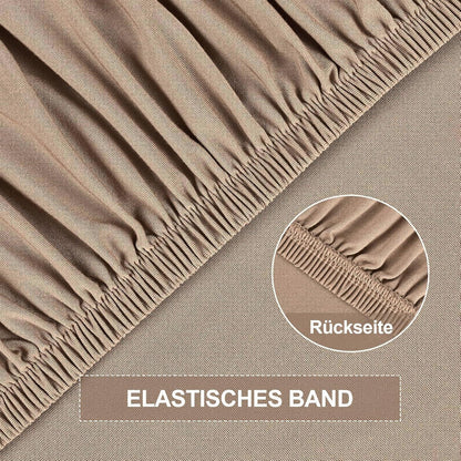 Stretch Stuhlhussen Set – Abnehmbar & Waschbar (Kamel, 4er)